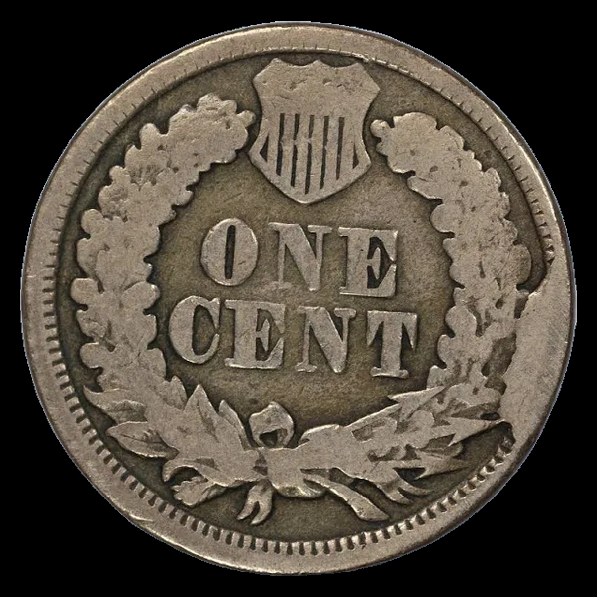 1861 Indian Head Penny: Die Break / Cud