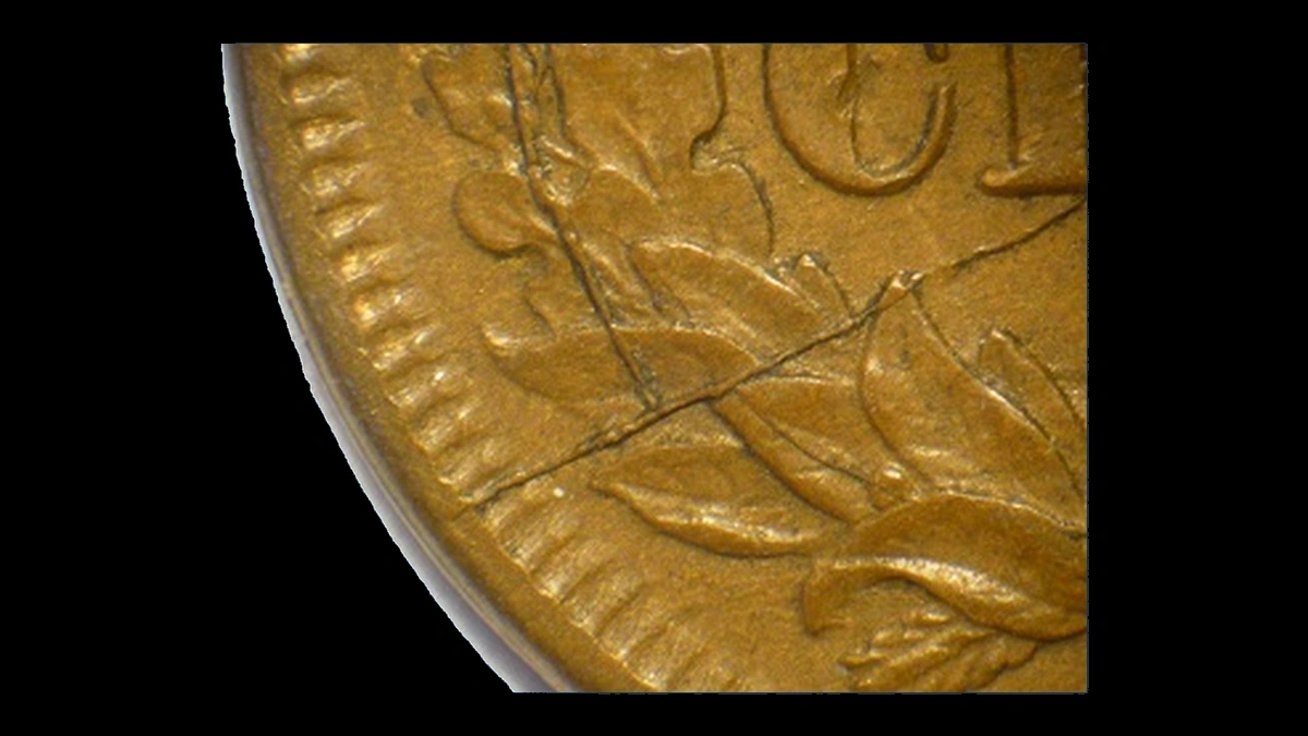 1865 Indian Head Penny: Die Crack
