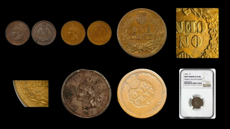 1865 Penny Errors — error coin photographs