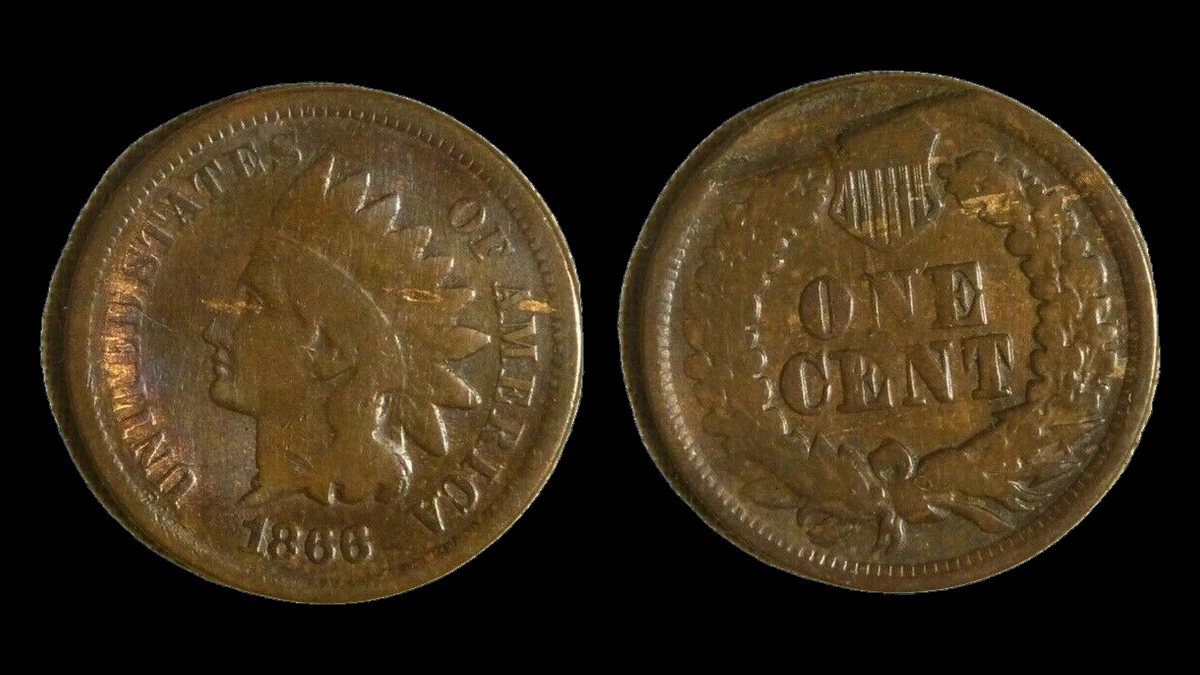 1866 Indian Cent: Lamination