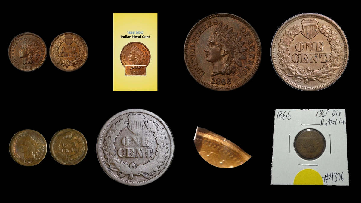 1866 Penny Errors — error coin photographs