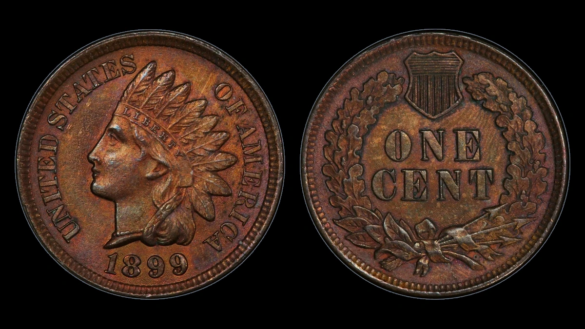 1899 Indian Head Penny: Repunched Date