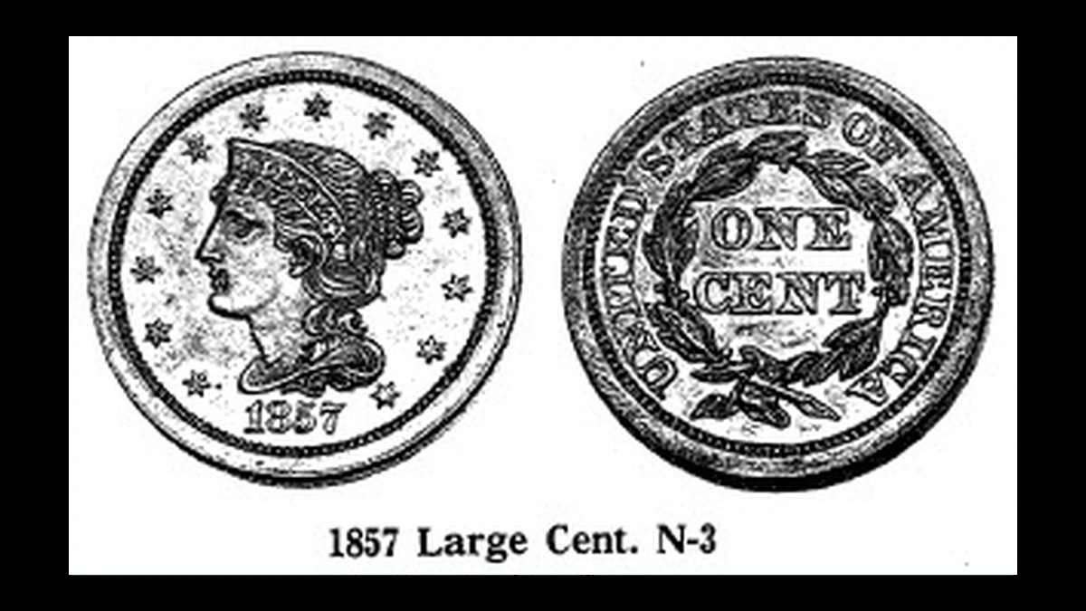 1857 Braided Hair Cent: Die Crack