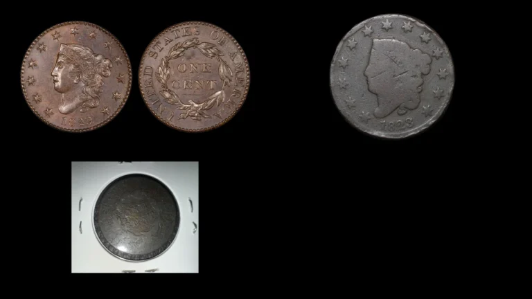 1823 Penny Errors — error coin photographs