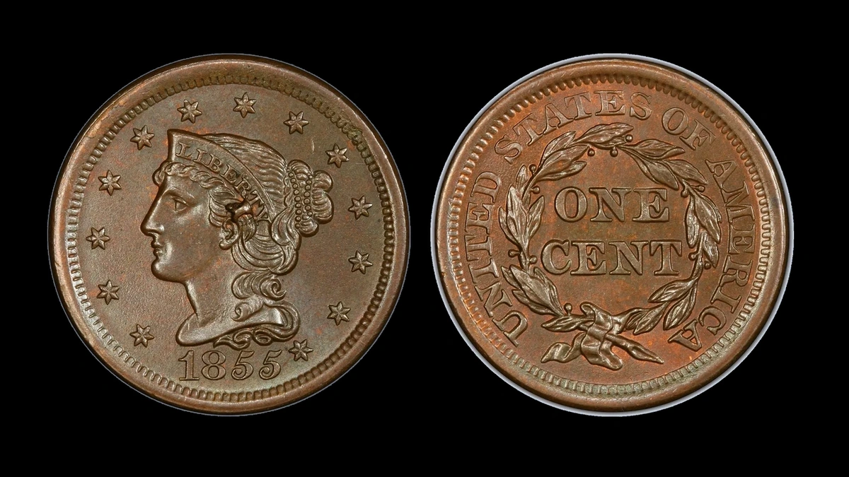 1855 Penny Errors — error coin photographs