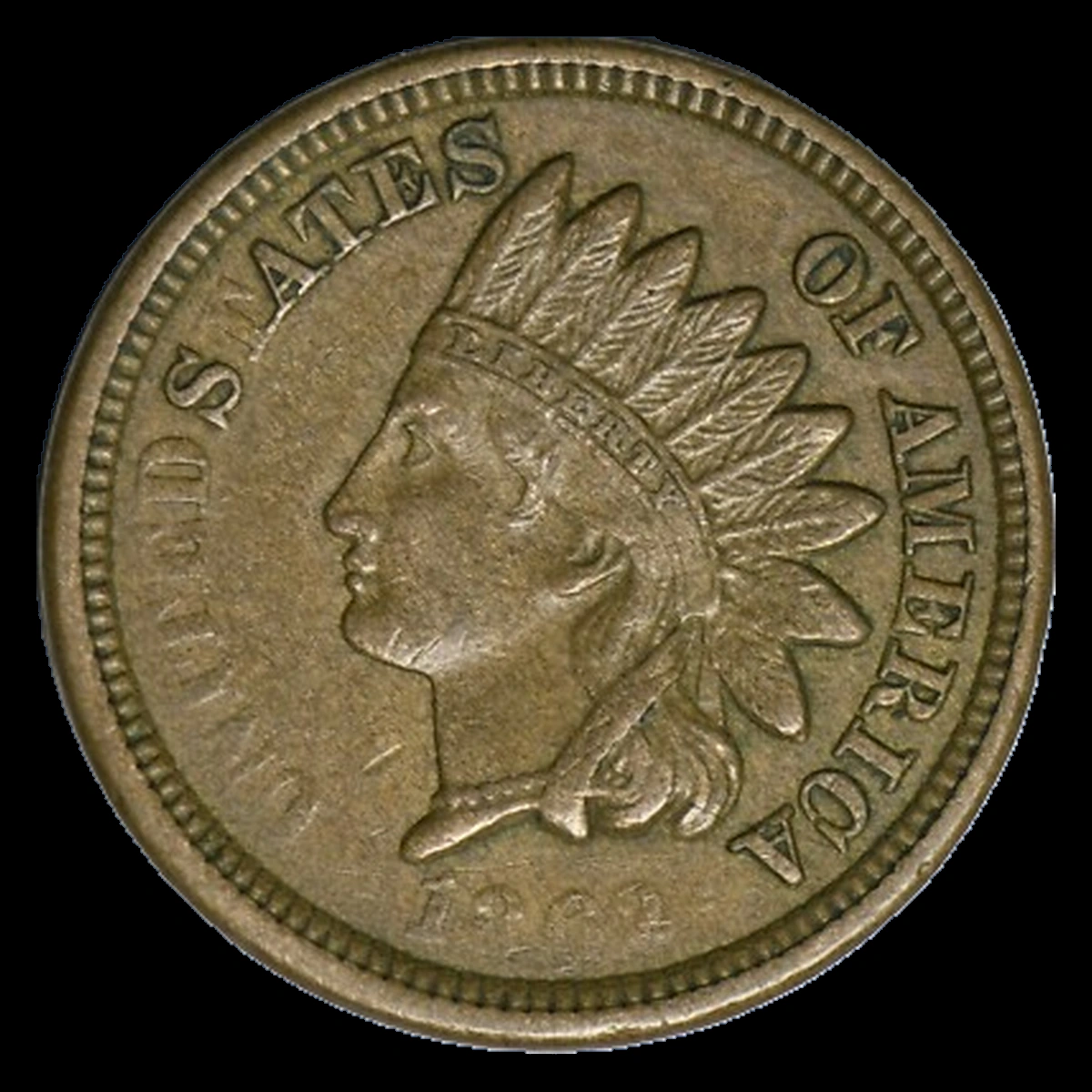 1862 Indian Cent: Struck Through