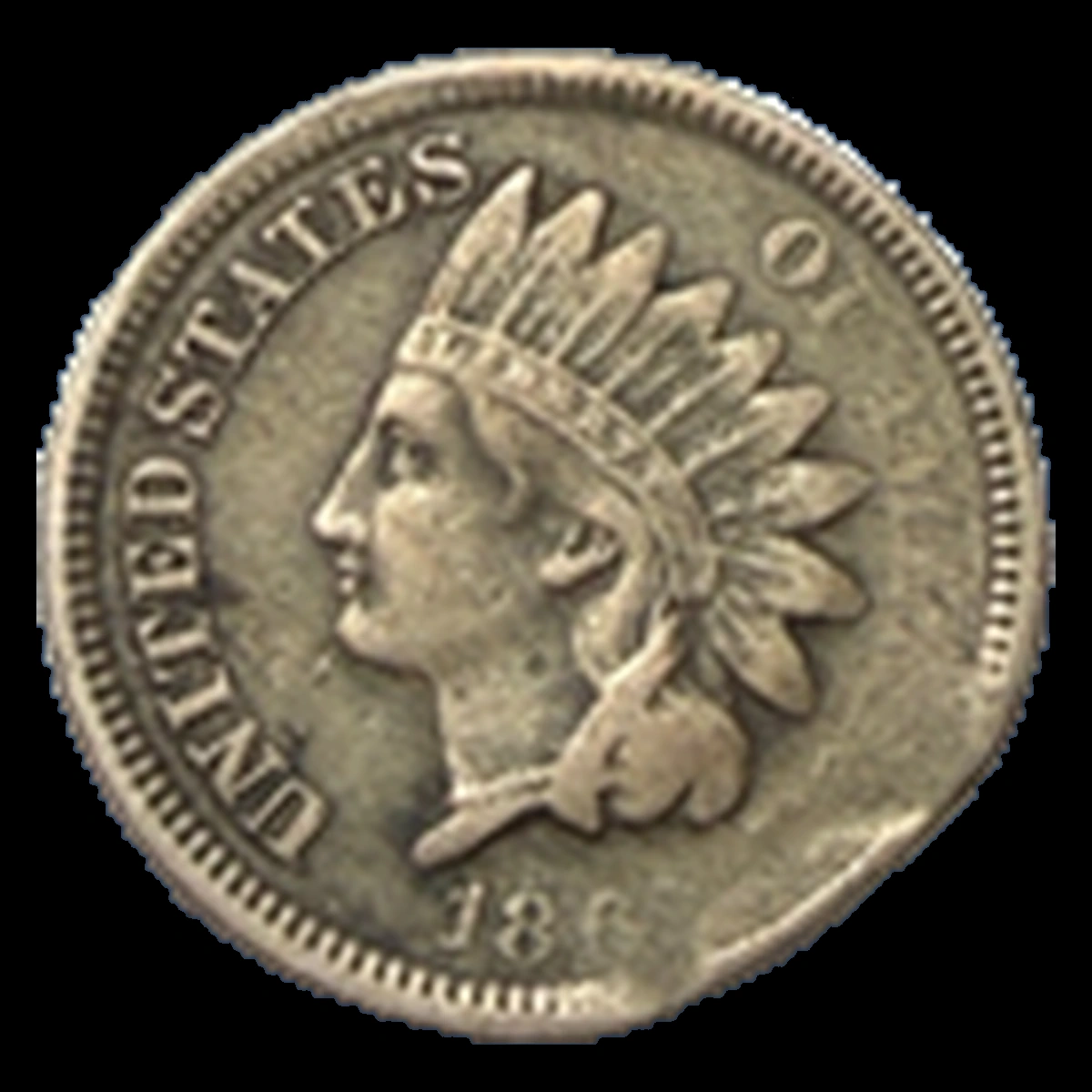1862 Indian Cent: Clipped Planchet