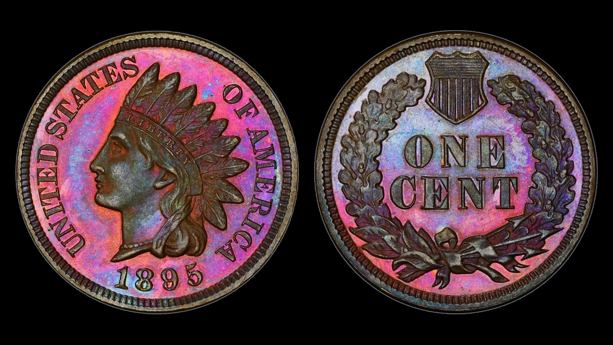 1895 Indian Head Penny: Repunched Date