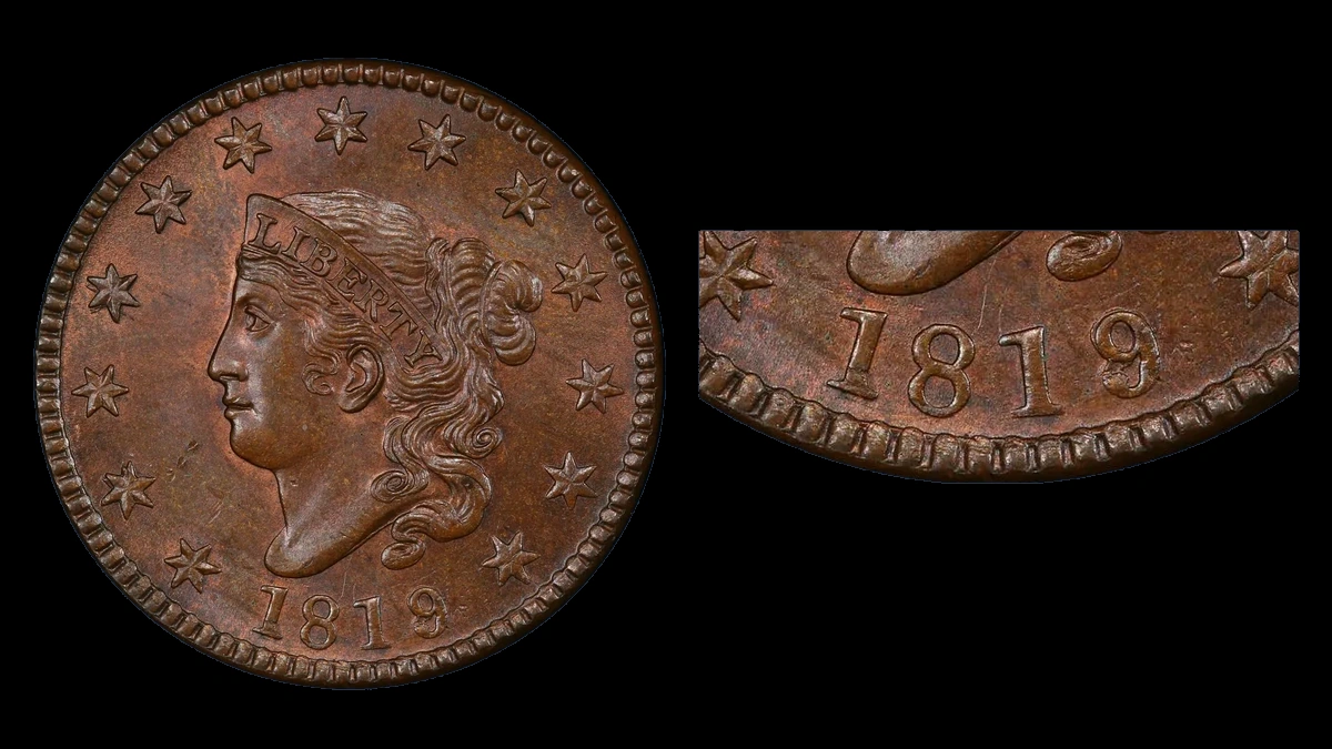 1819/8 Coronet Head Cent