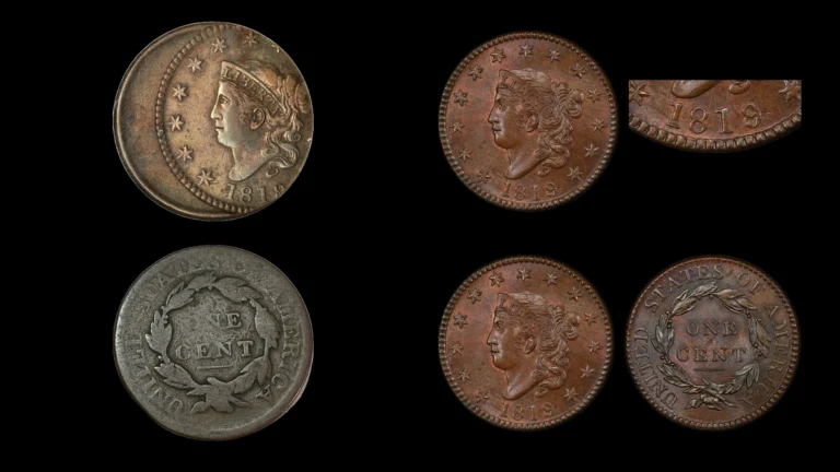 1819 Penny Errors — error coin photographs