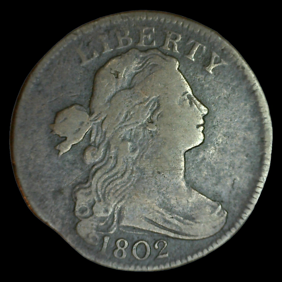 1802 Draped Bust Cent: Clipped Planchet