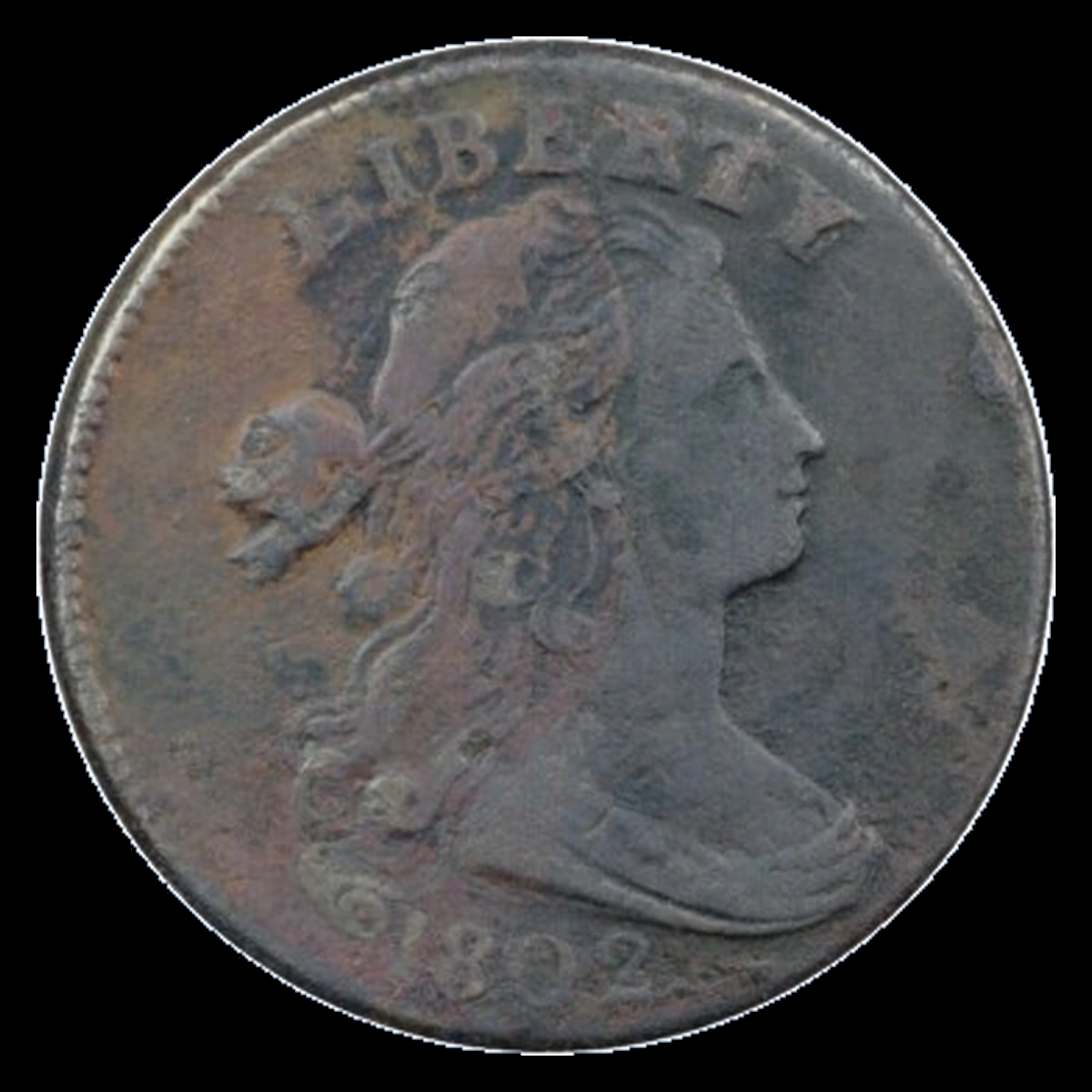 1802 Draped Bust Cent: Die Crack