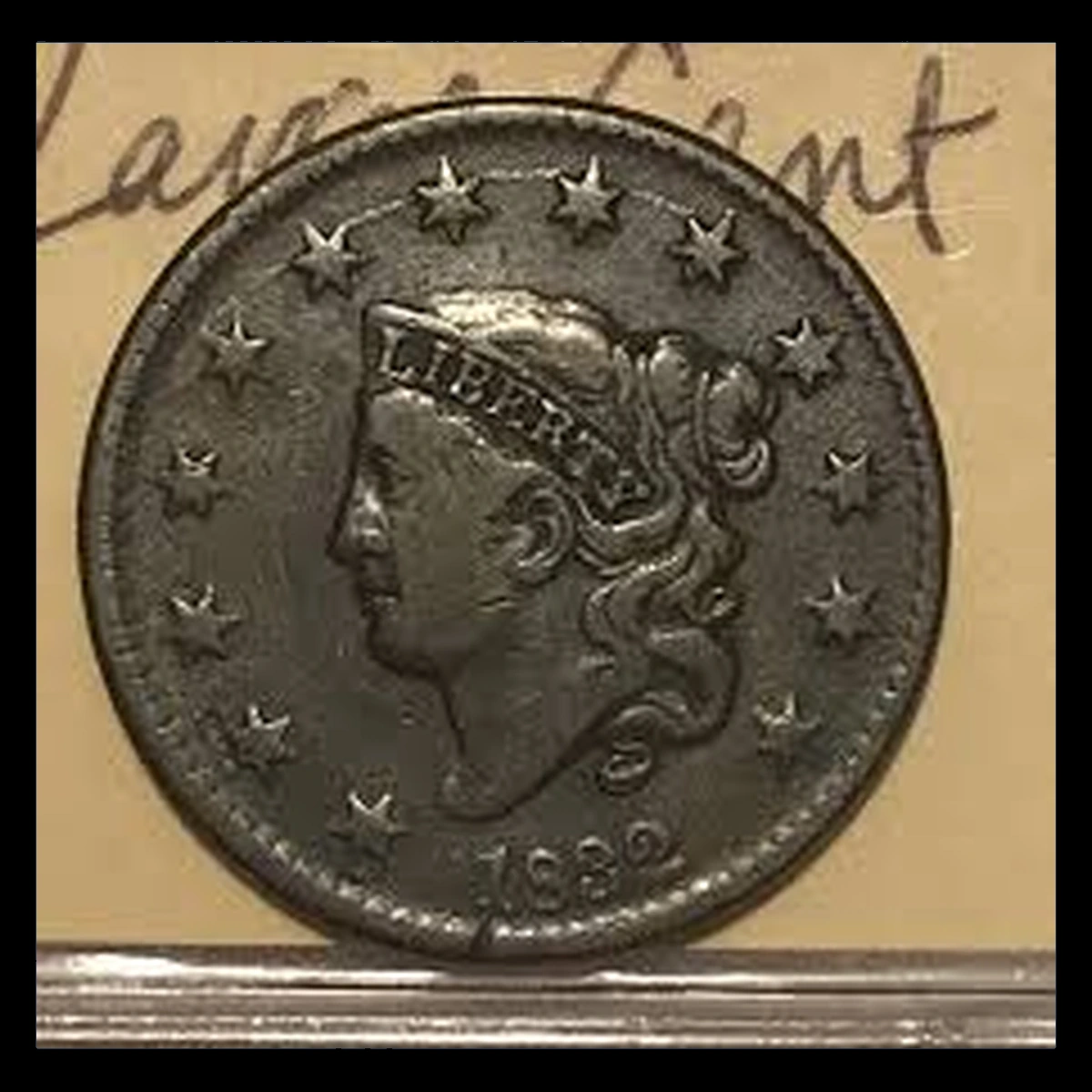 1832 Coronet Head Cent: Die Crack