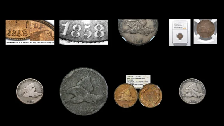 1858 Penny Errors — error coin photographs