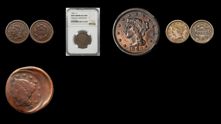 1848 Penny Errors — error coin photographs