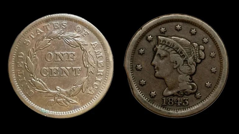 1843 Penny Errors — error coin photographs
