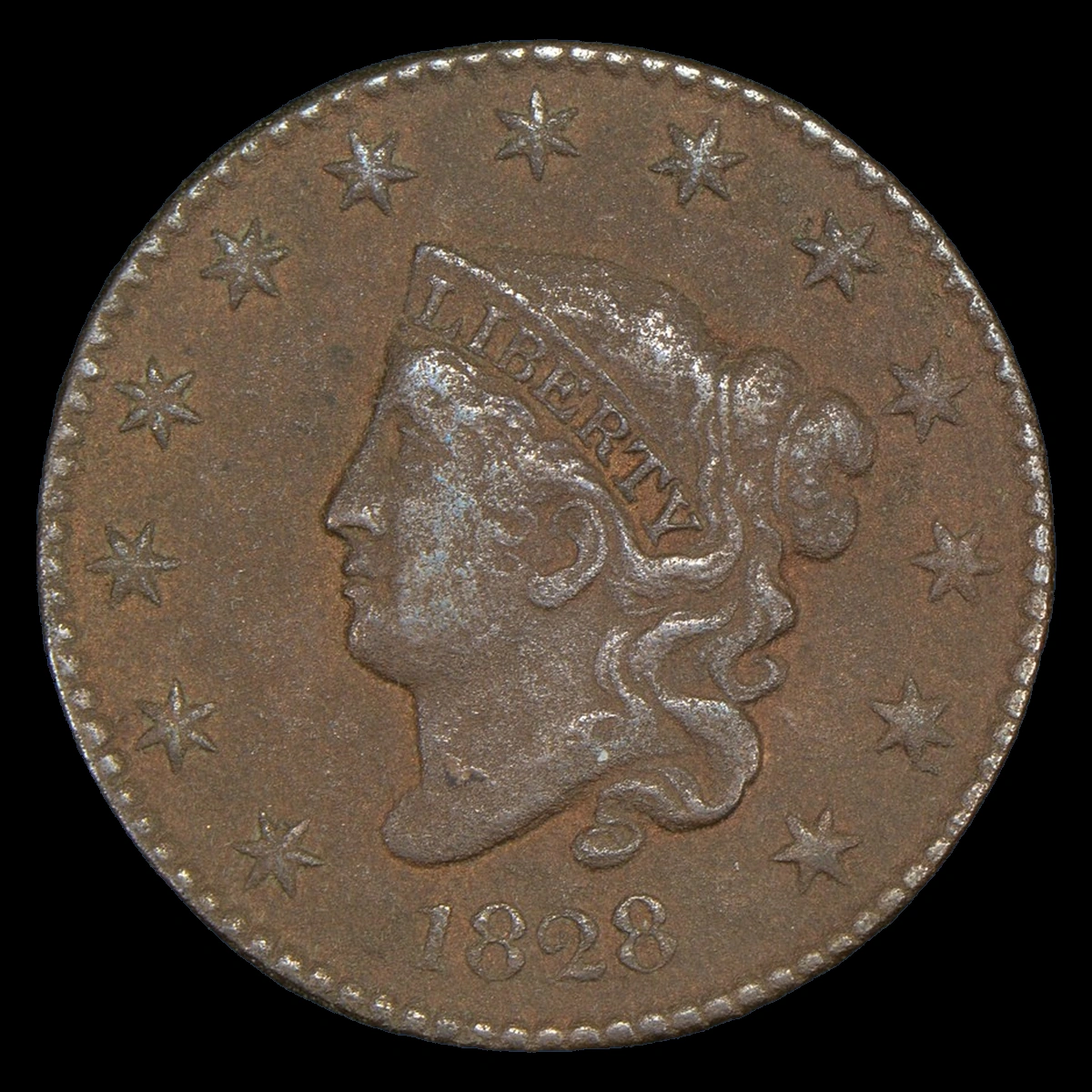 1828 Coronet Head Cent: Rotated Dies