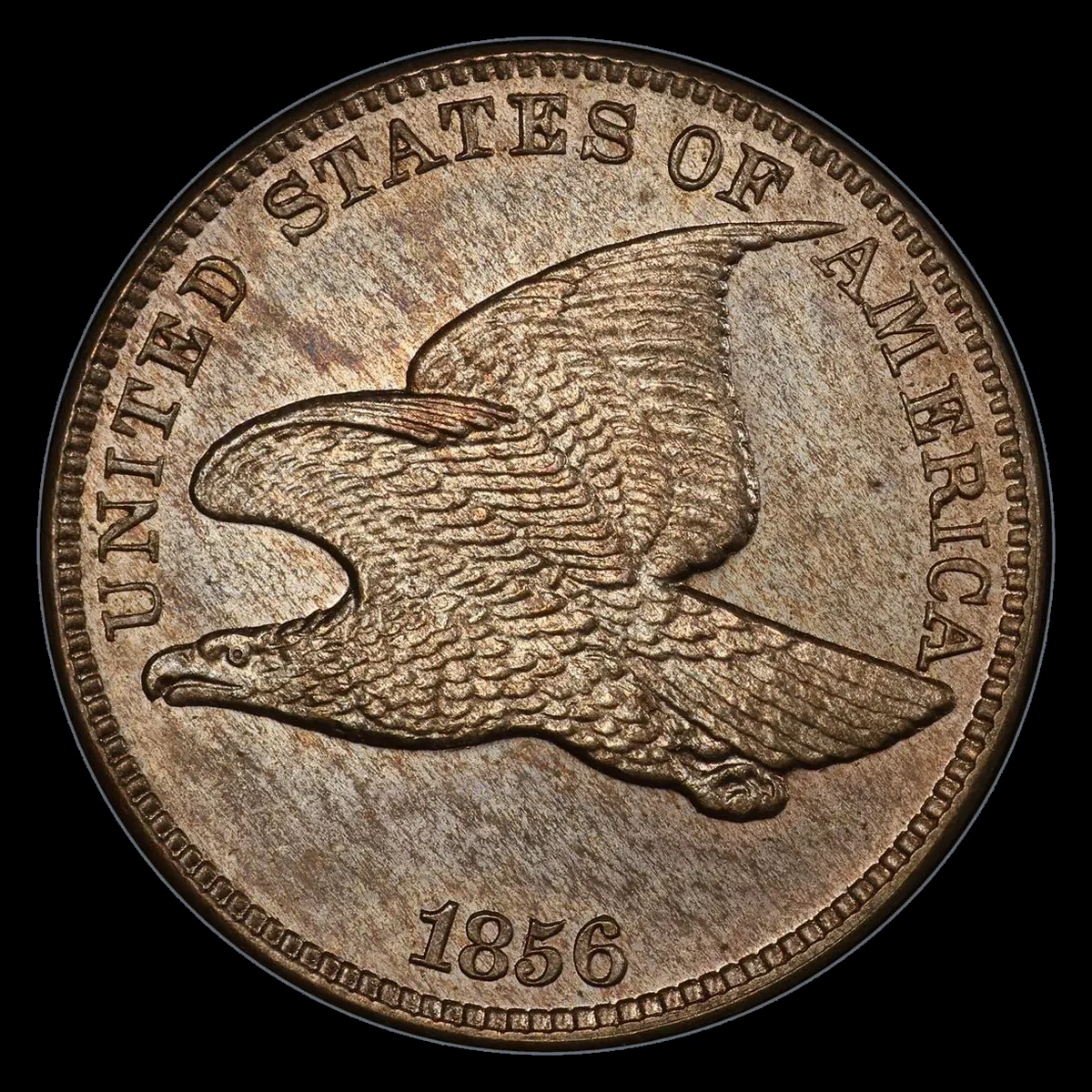 1856 Flying Eagle cent with a repunched 5 in the date