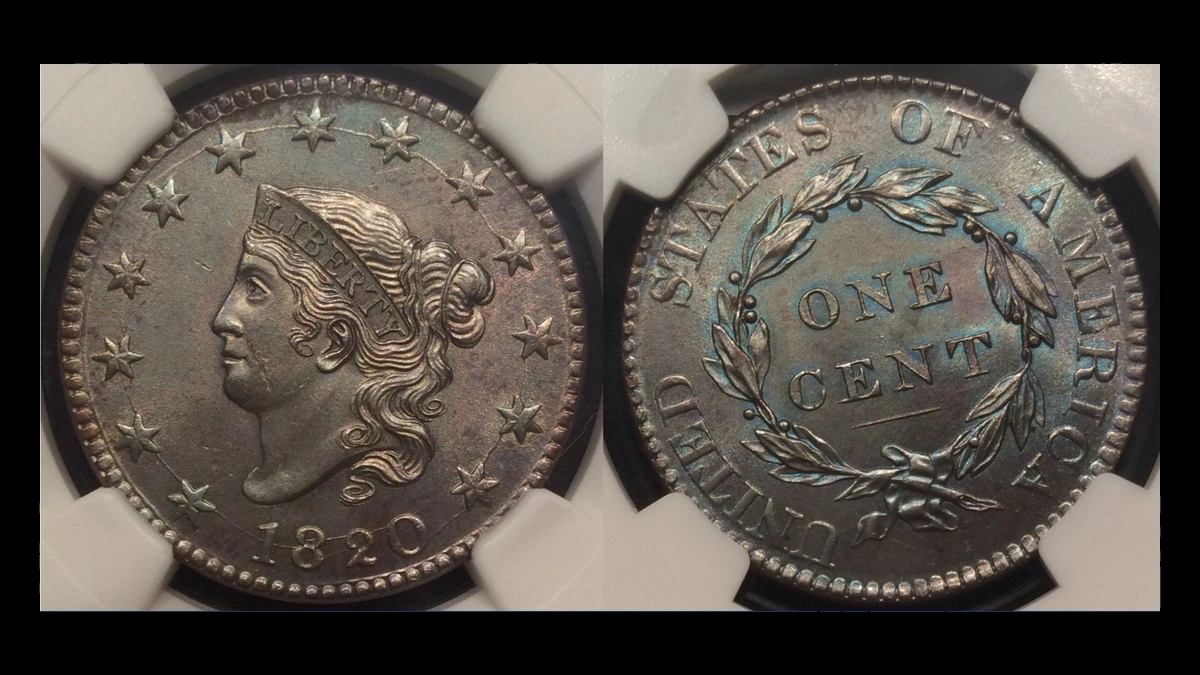 1820 Coronet Head Cent: Die Crack