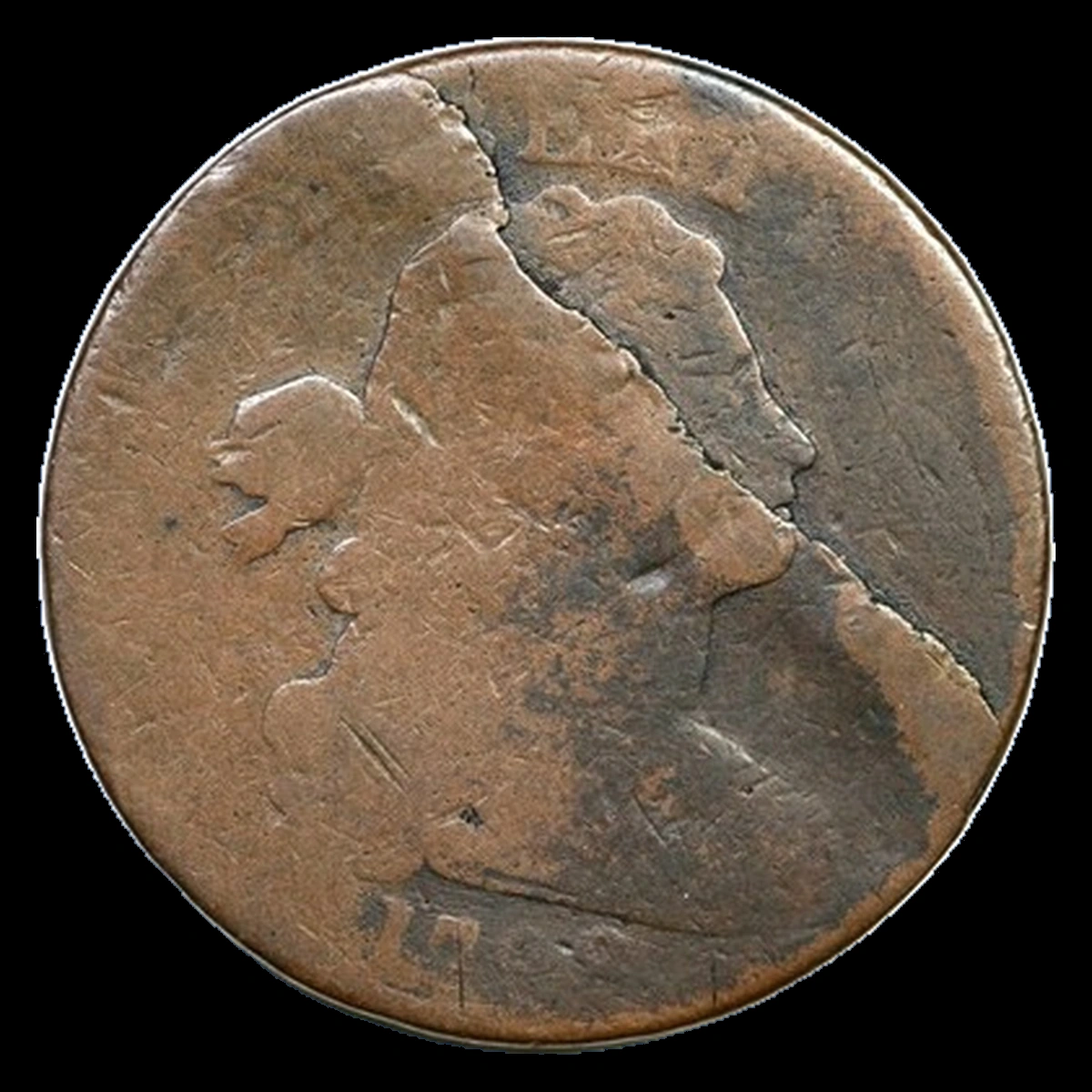 1798 Draped Bust Cent: Defective Planchet