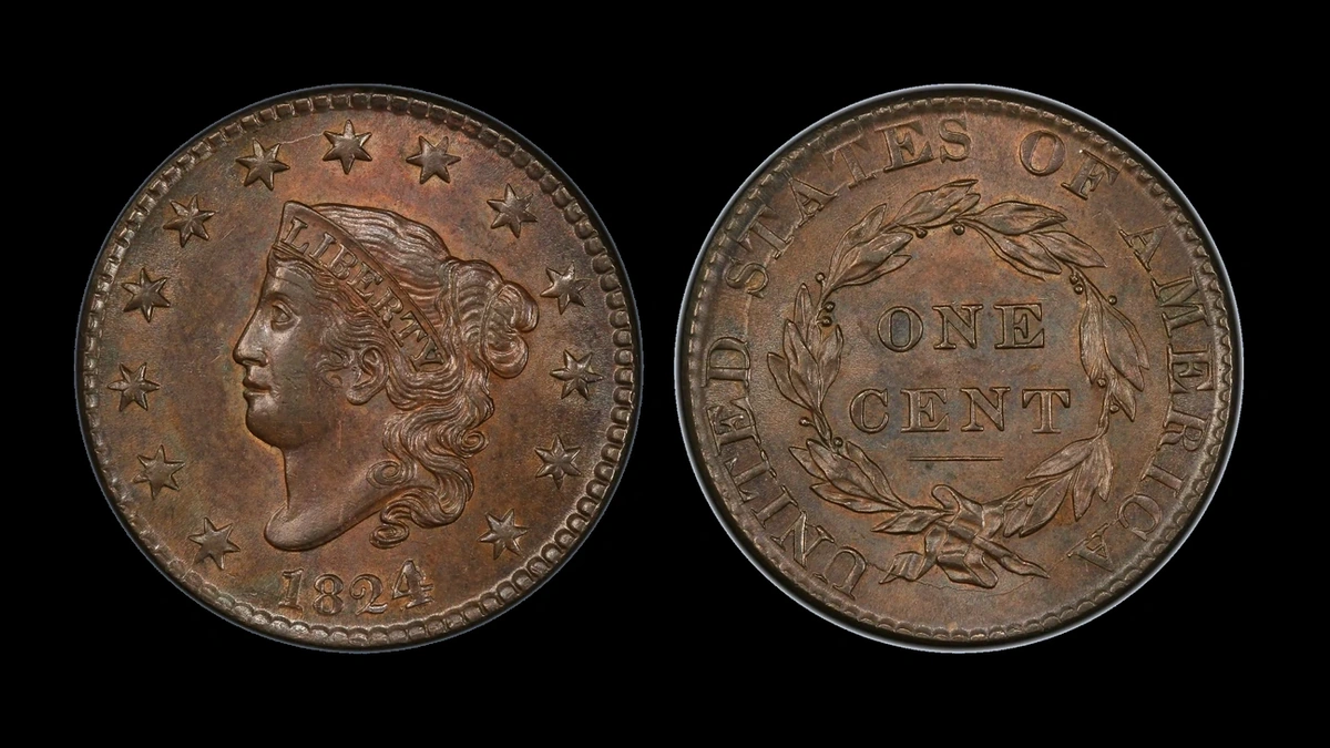 1824 Penny Errors — error coin photographs
