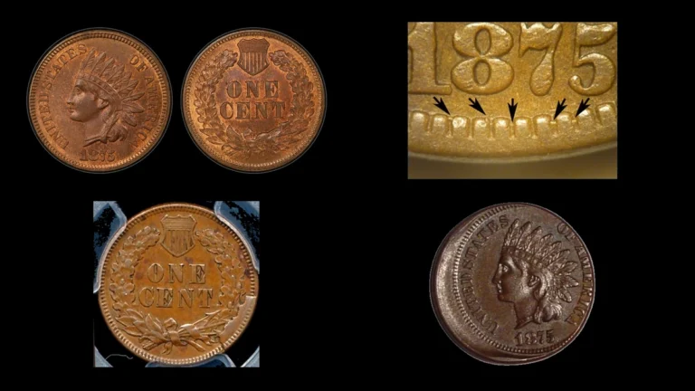1875 Penny Errors — error coin photographs