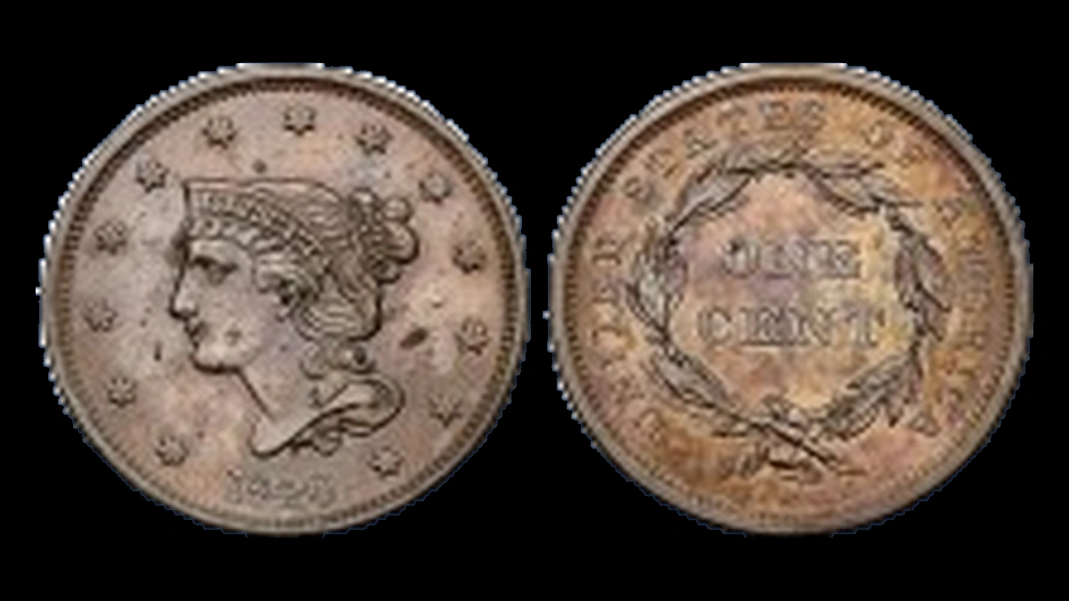 1840 Braided Hair Cent: Planchet Flaw