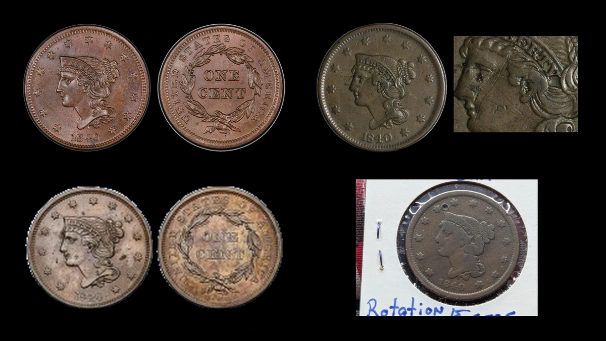 1840 Penny Errors — error coin photographs