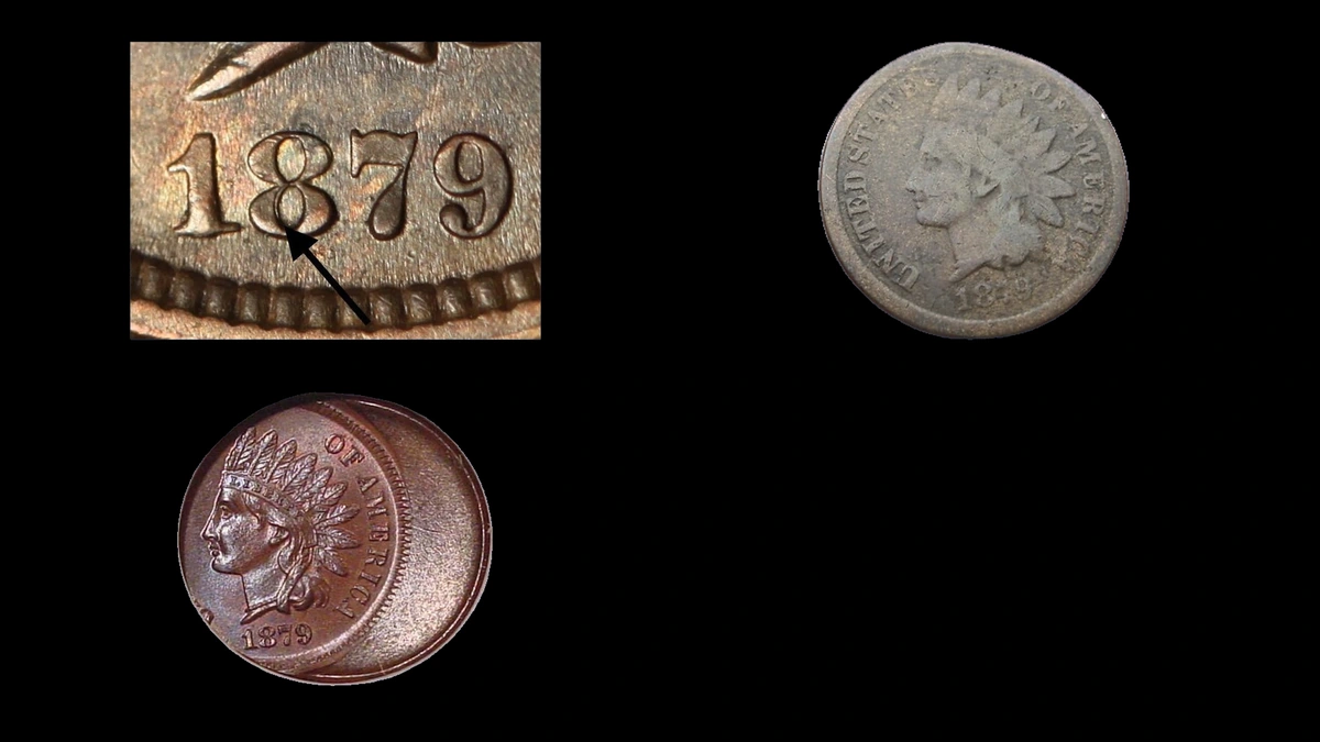 1879 Penny Errors — error coin photographs