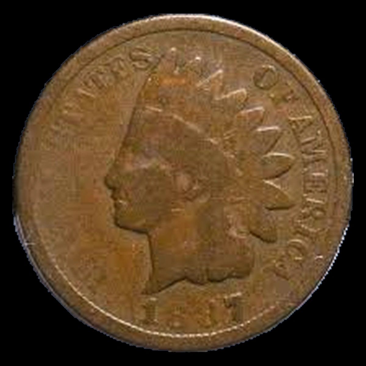 1887 Indian Cent: grease-filled design