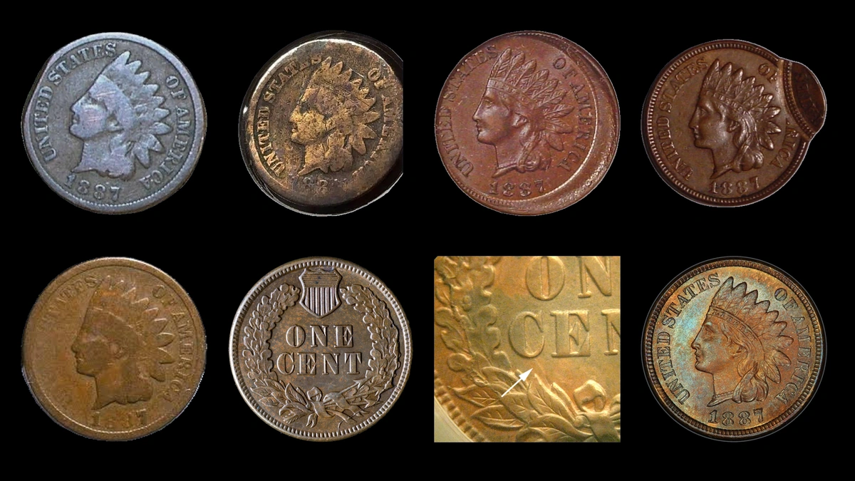 1887 Penny Errors — error coin photographs