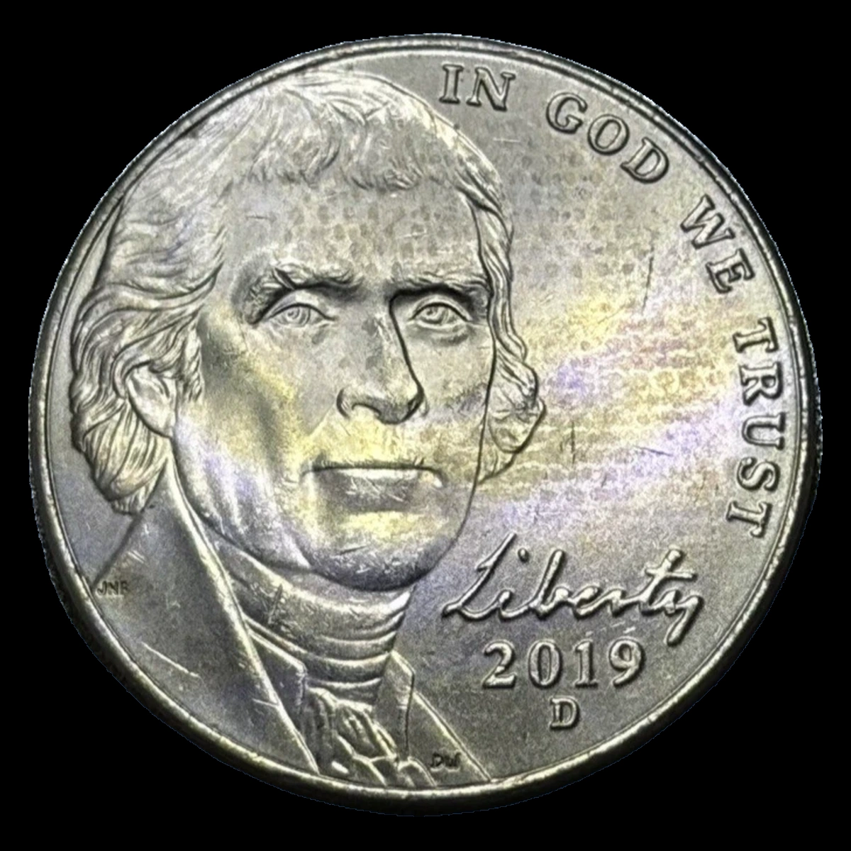 2019 Jefferson Nickel: Struck-Through Error