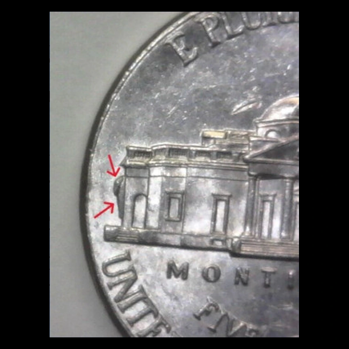 2019 Jefferson Nickel: Die Crack / Die Chip