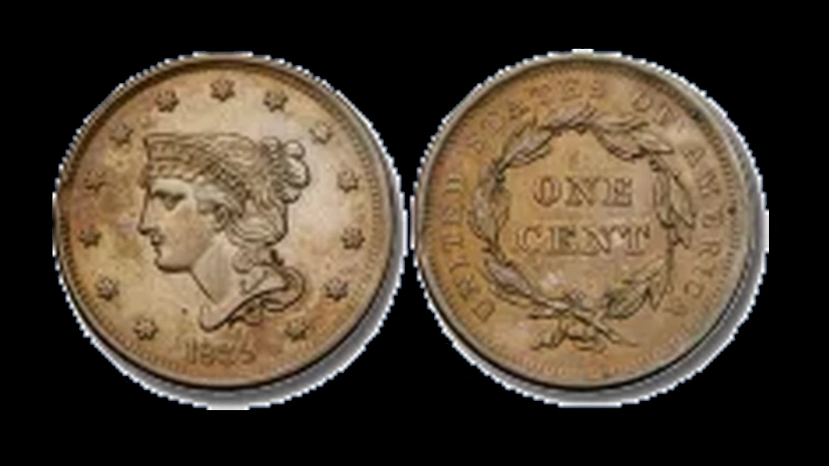 1839 Braided Hair Penny Errors — error coin photographs