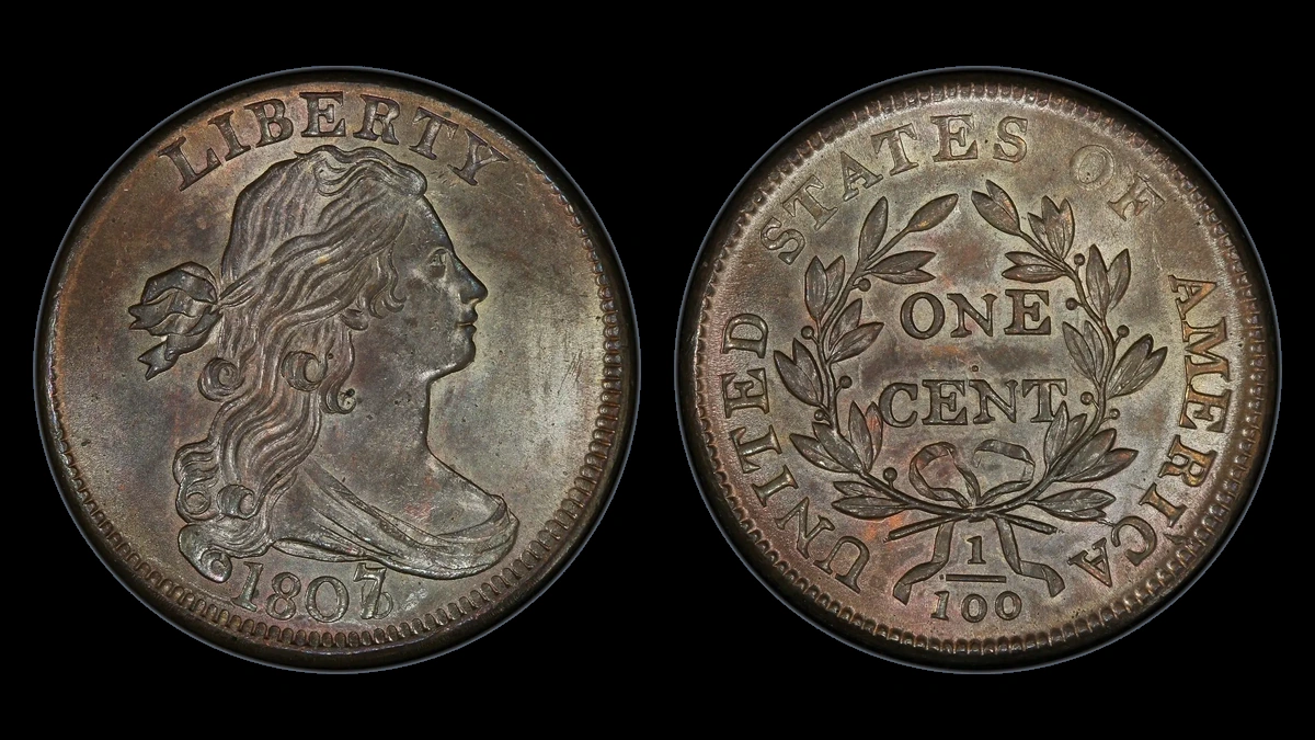 1807 Draped Bust Cent: Overdate