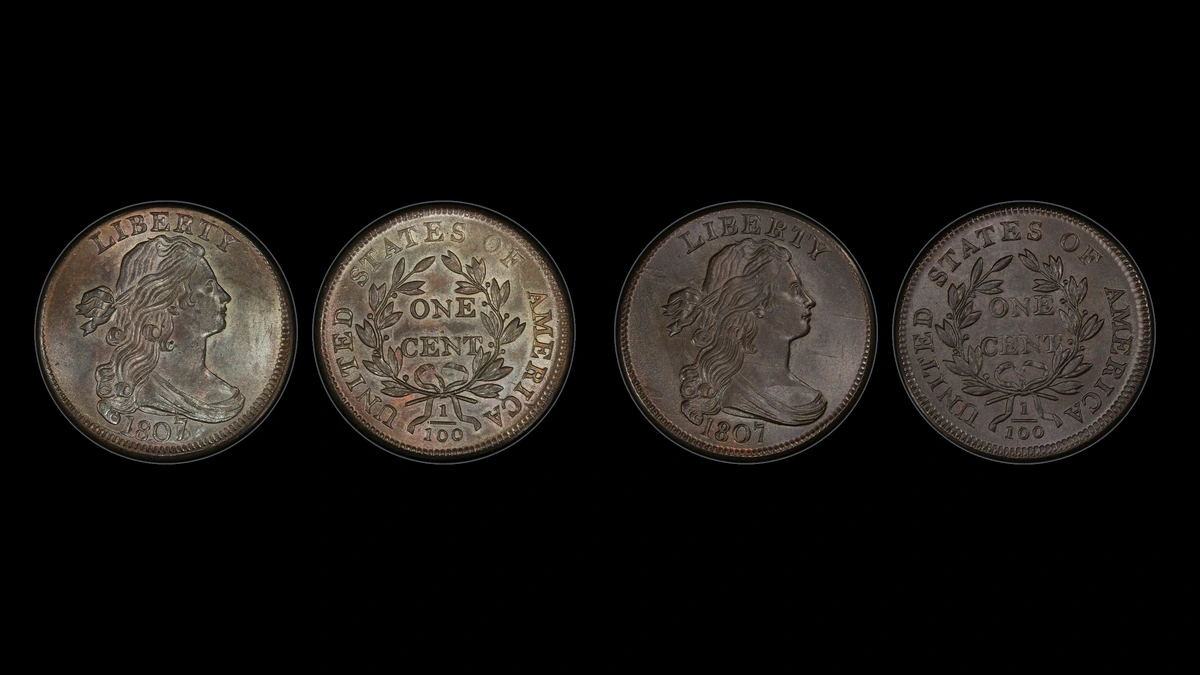 1807 Penny Errors — error coin photographs