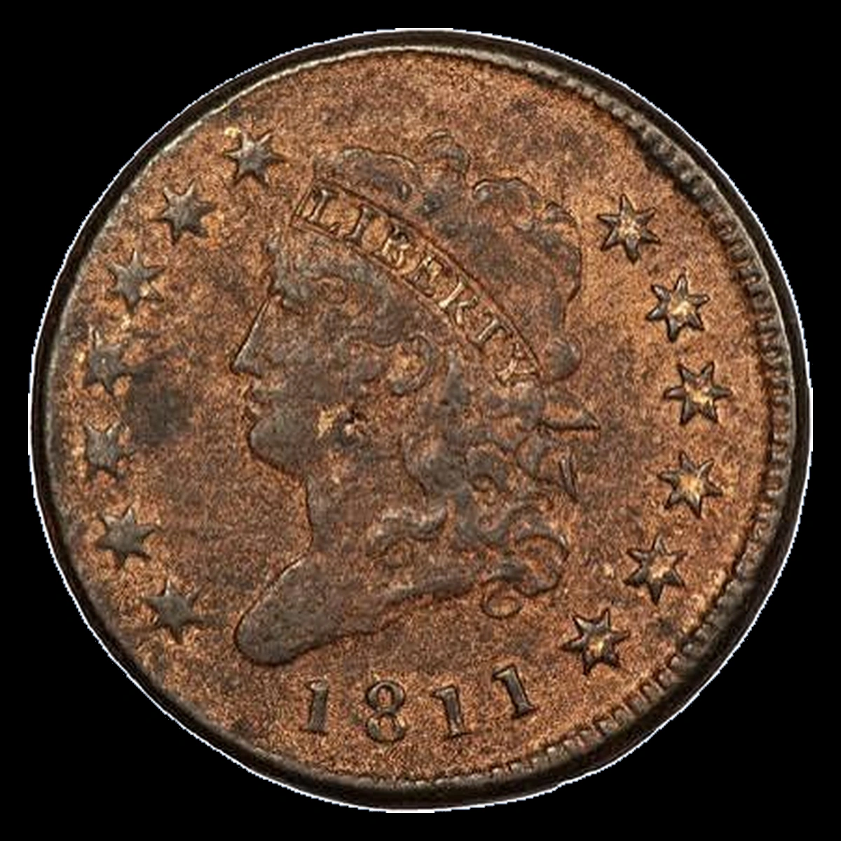 1811 Classic Head Cent: Off Center Strike