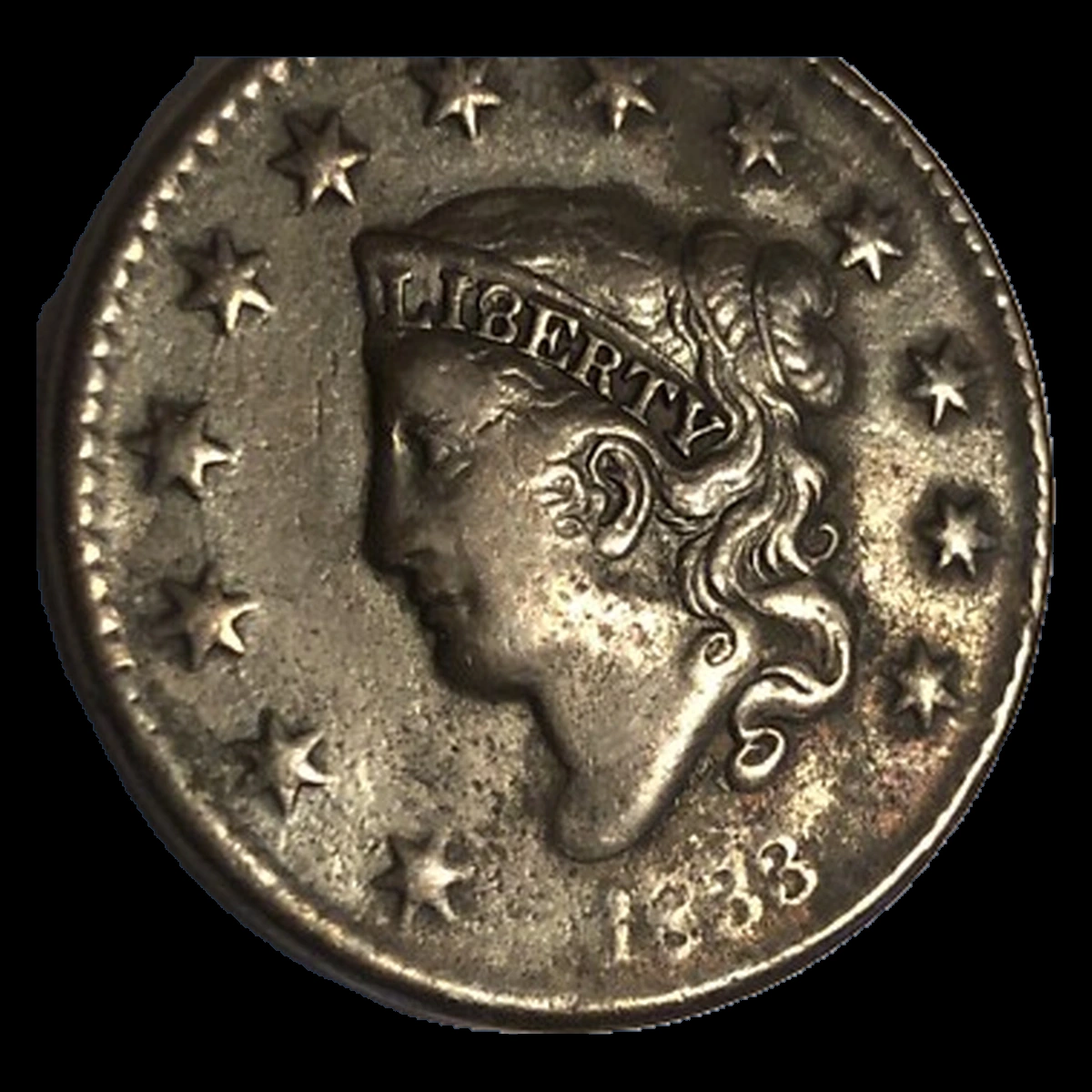 1833 Coronet Head Cent: Rotated Dies