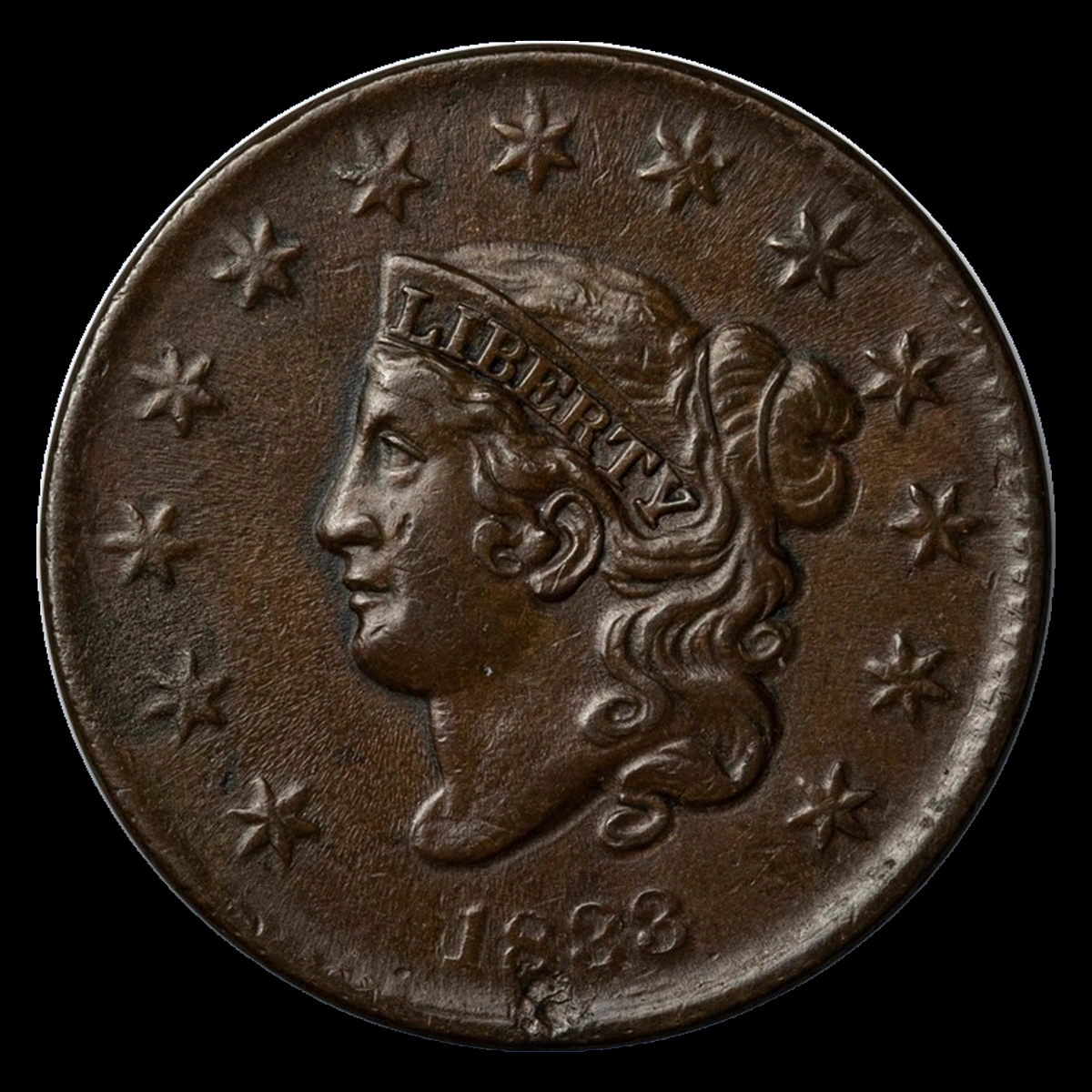 1833 Coronet Head Cent: Planchet Flaw