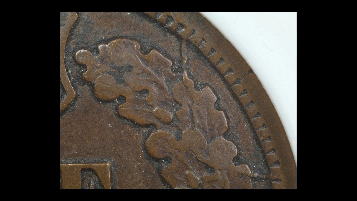 1867 Indian Head Penny: Die Crack