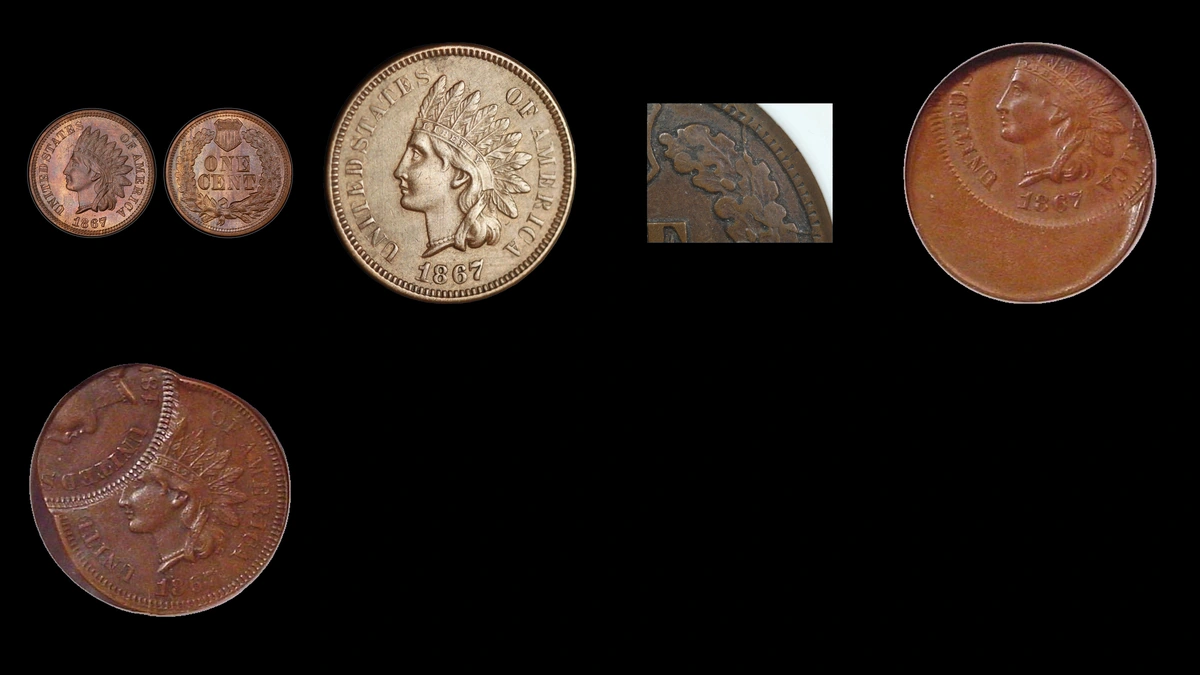 1867 Penny Errors — error coin photographs