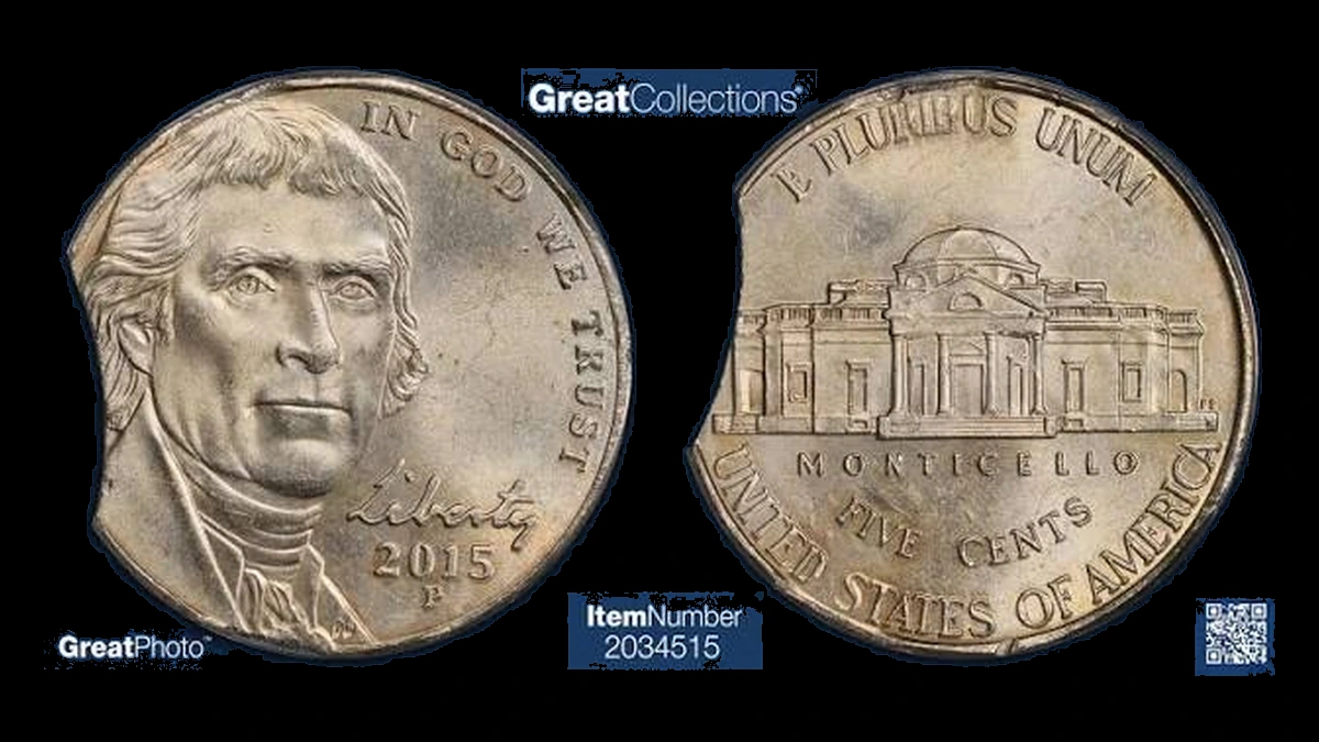 2015 Jefferson Nickel: Clipped Planchet