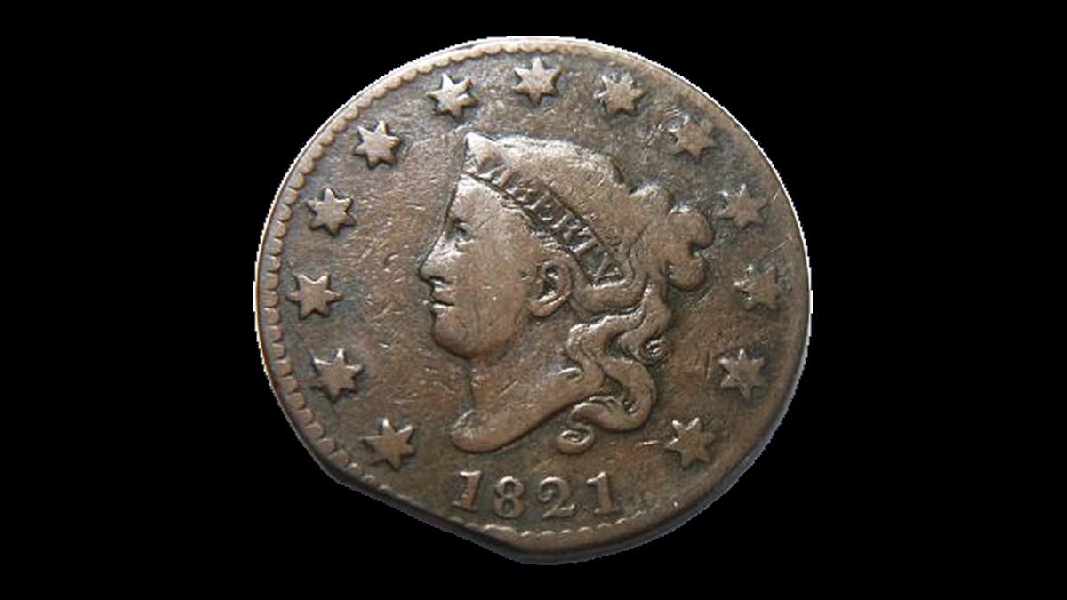 1821 Coronet Head Cent: Clipped Planchet
