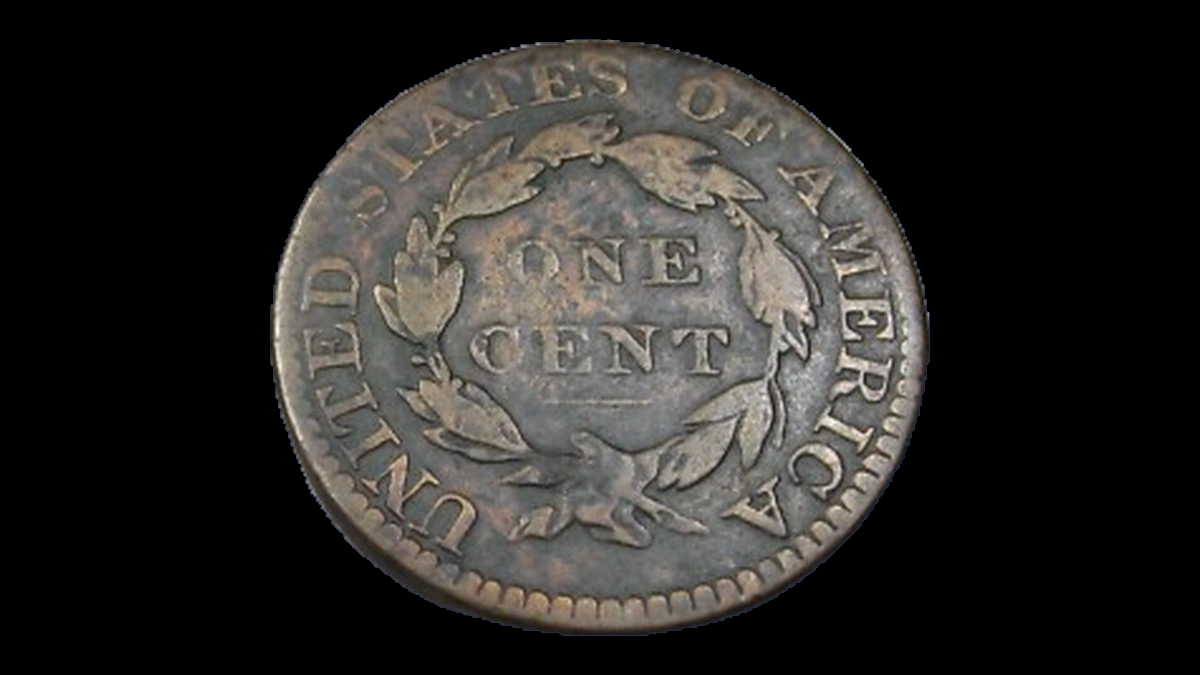 1825 Coronet Head Cent: Off-Center Strike