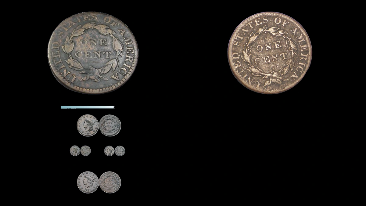 1825 Penny Errors — error coin photographs