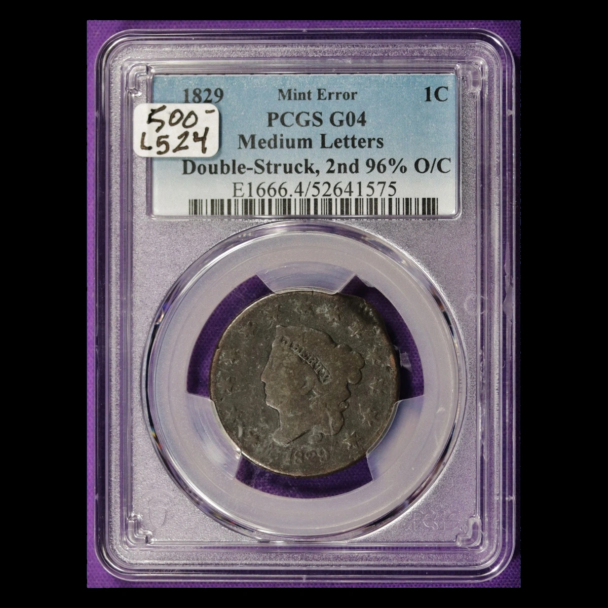 1829 Coronet Head Cent: Multiple Strike