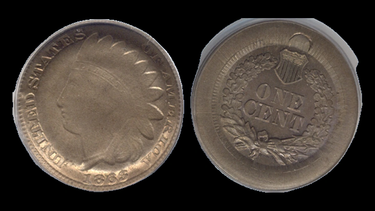 1863 Indian Head Penny: Die Cap / Capped-Die Strike