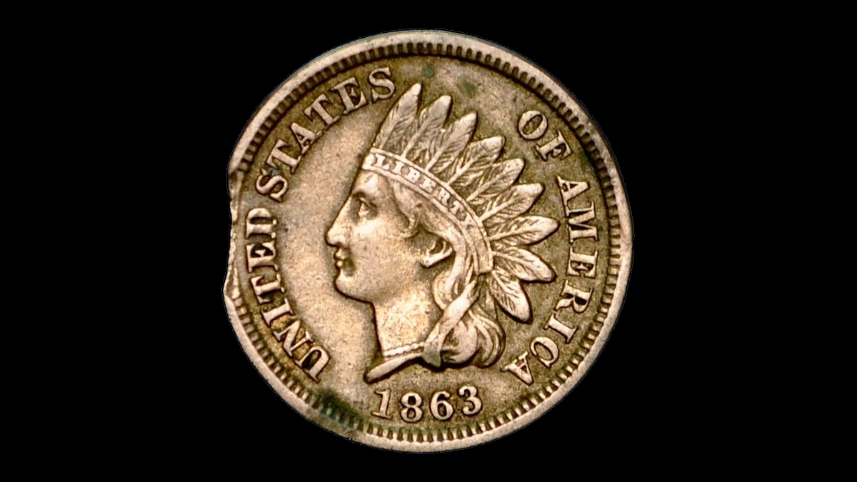 1863 Indian Cent: Clipped Planchet