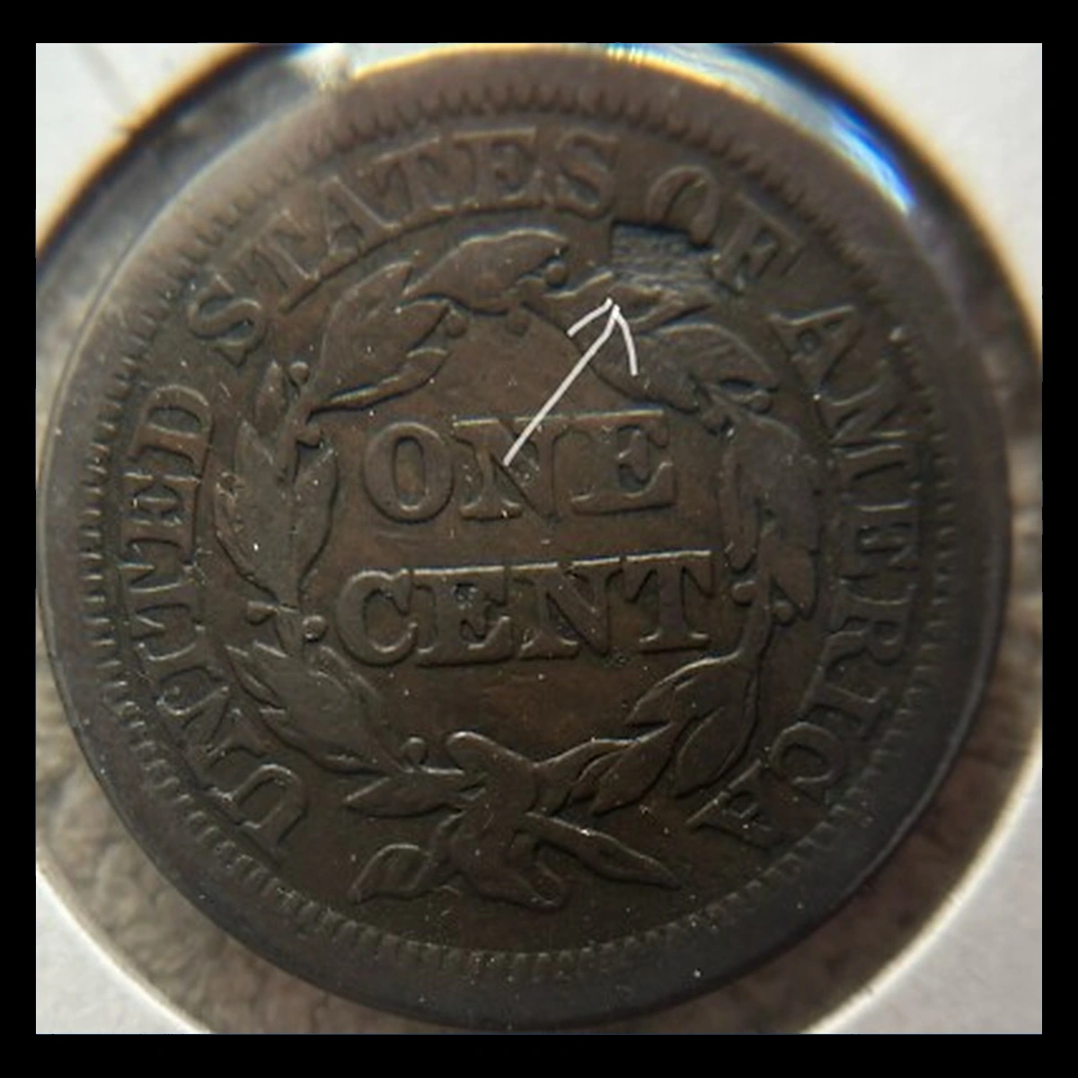 1845 Braided Hair Cent: Lamination / Split Planchet