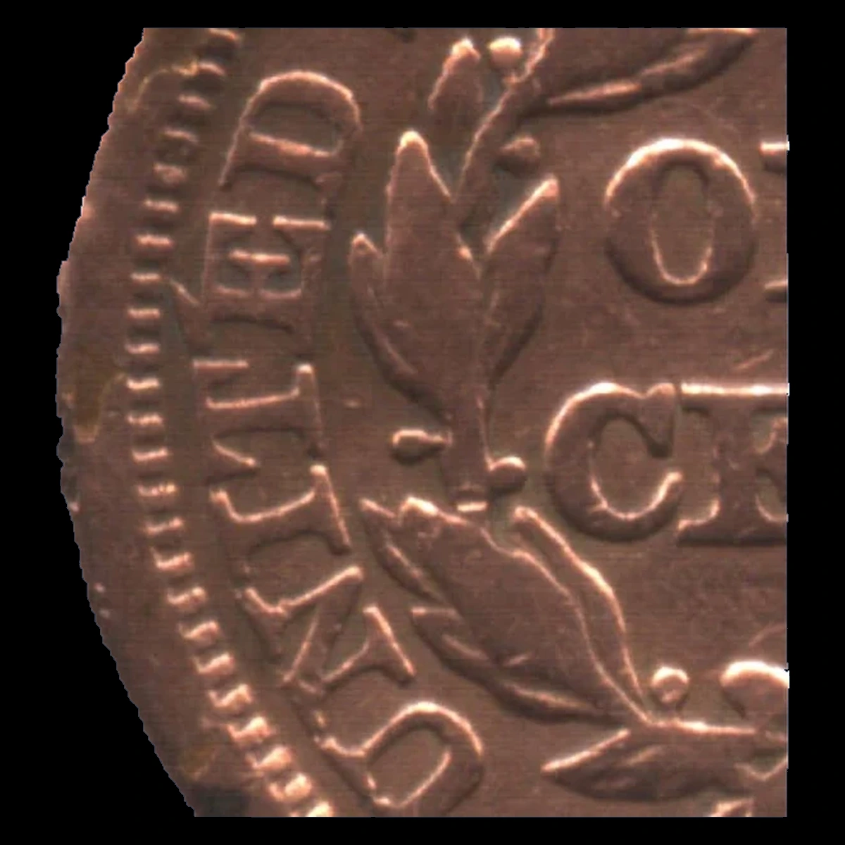 1845 Braided Hair Cent: Die Break / Cud